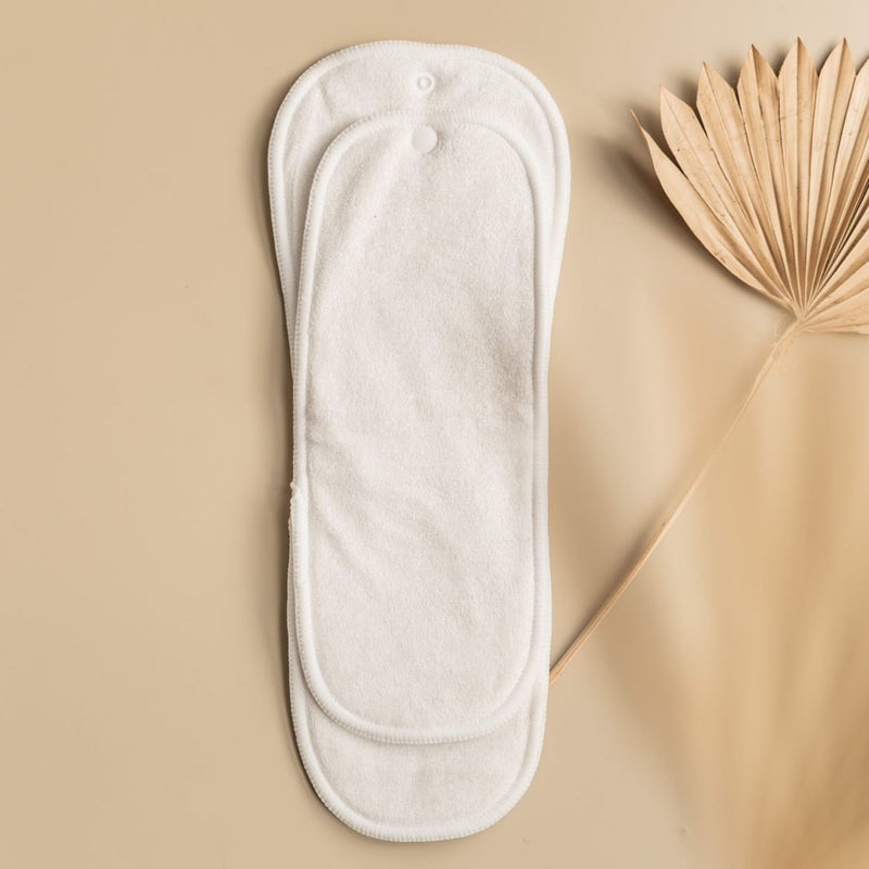 Set of absorbent inserts with bamboo terry