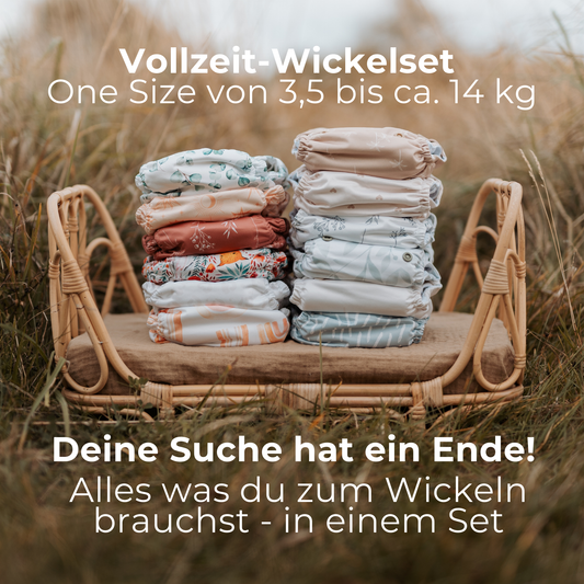 Vollzeit Stoffwindel-Set: One Size von 3,5 bis ca. 14 kg